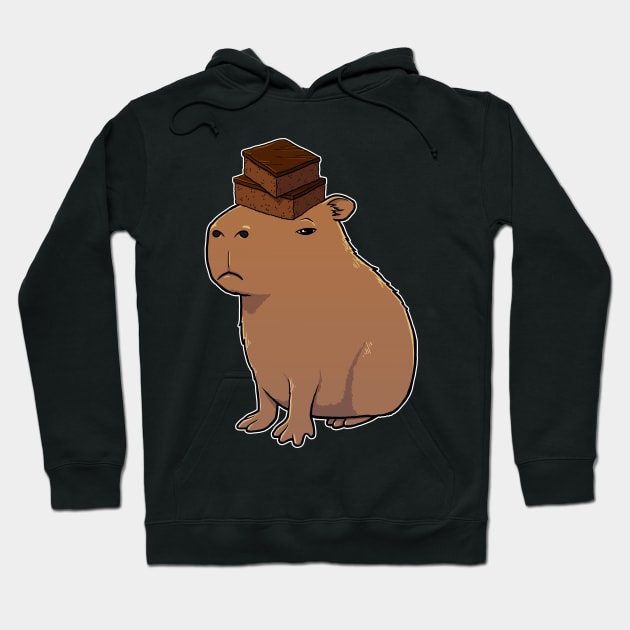 Capybara with Brownies on its head Hoodie by capydays